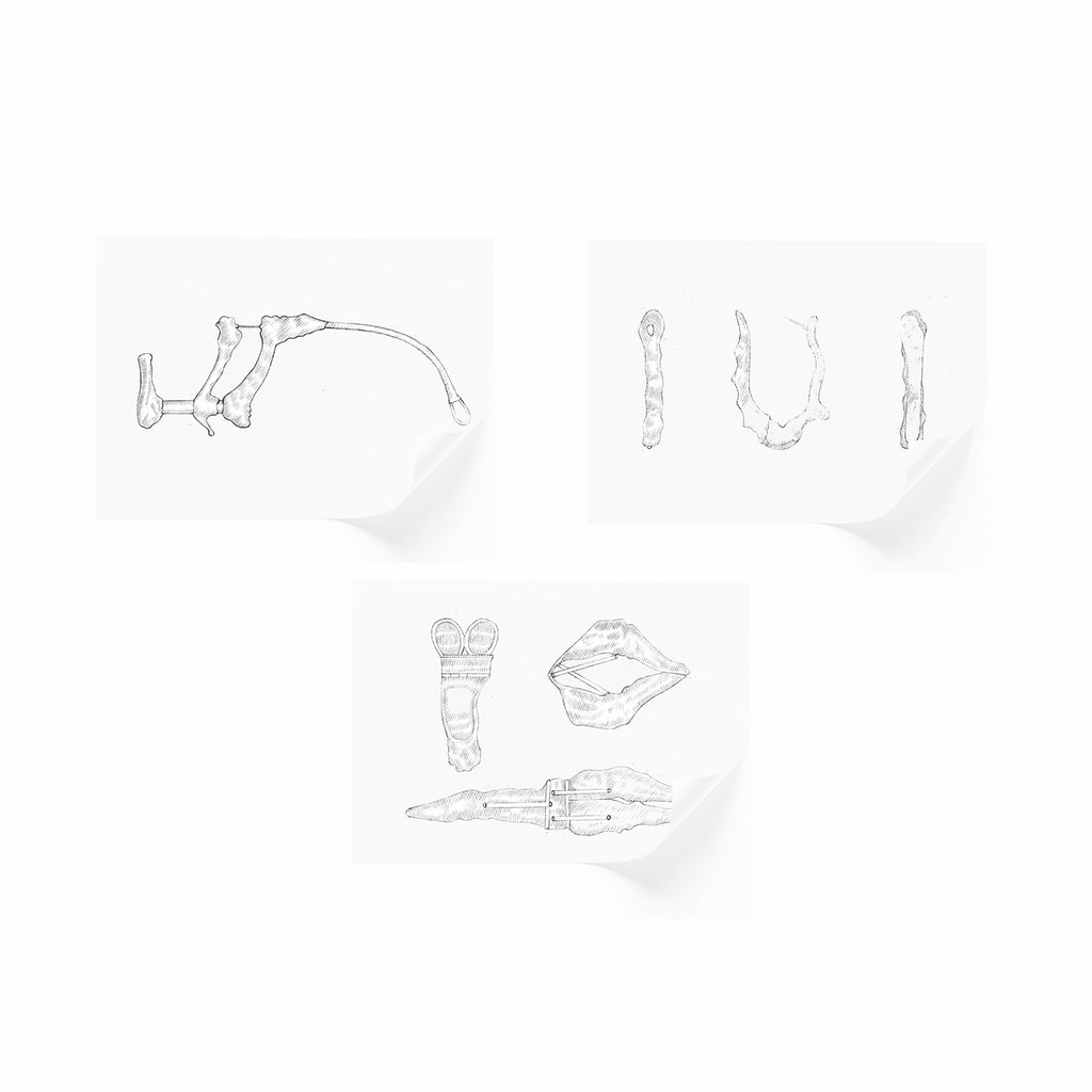 Gynaecological Instruments For Operating On Mutant Women Drawing Set | Dead Ringers