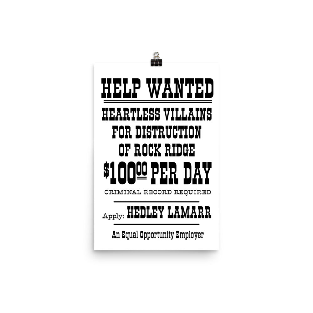 Help Wanted Poster | Blazzing Saddles