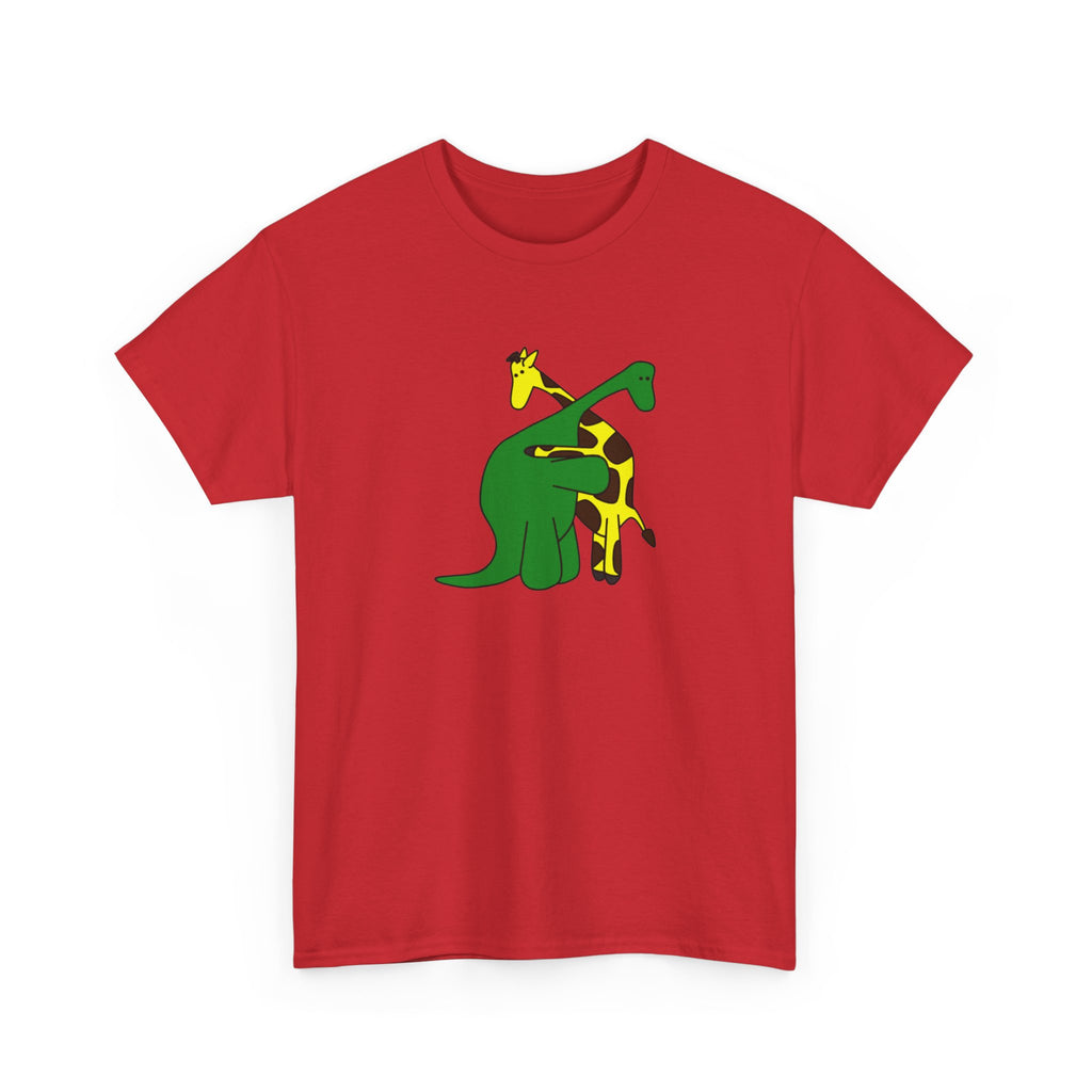 Dinosaur Hugging a Giraffe T-Shirt | Good Boys