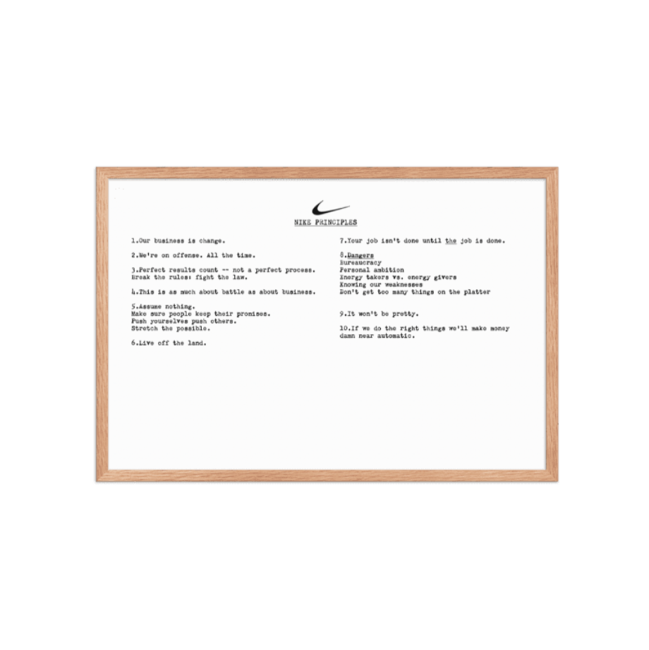 Nike Principles Framed Poster | Air