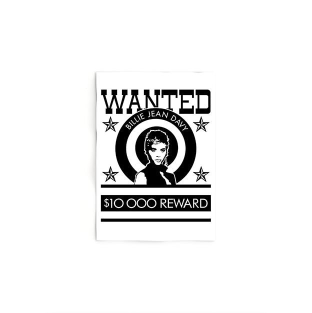 Wanted Billie Jean Davy Poster | The Legend Of Billie Jean