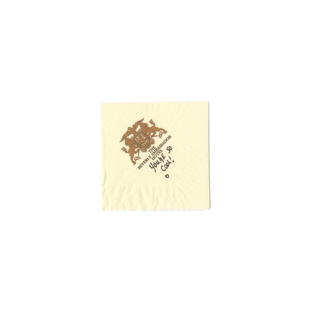 The Beverly Ambassador Hotel Napkin | True Romance