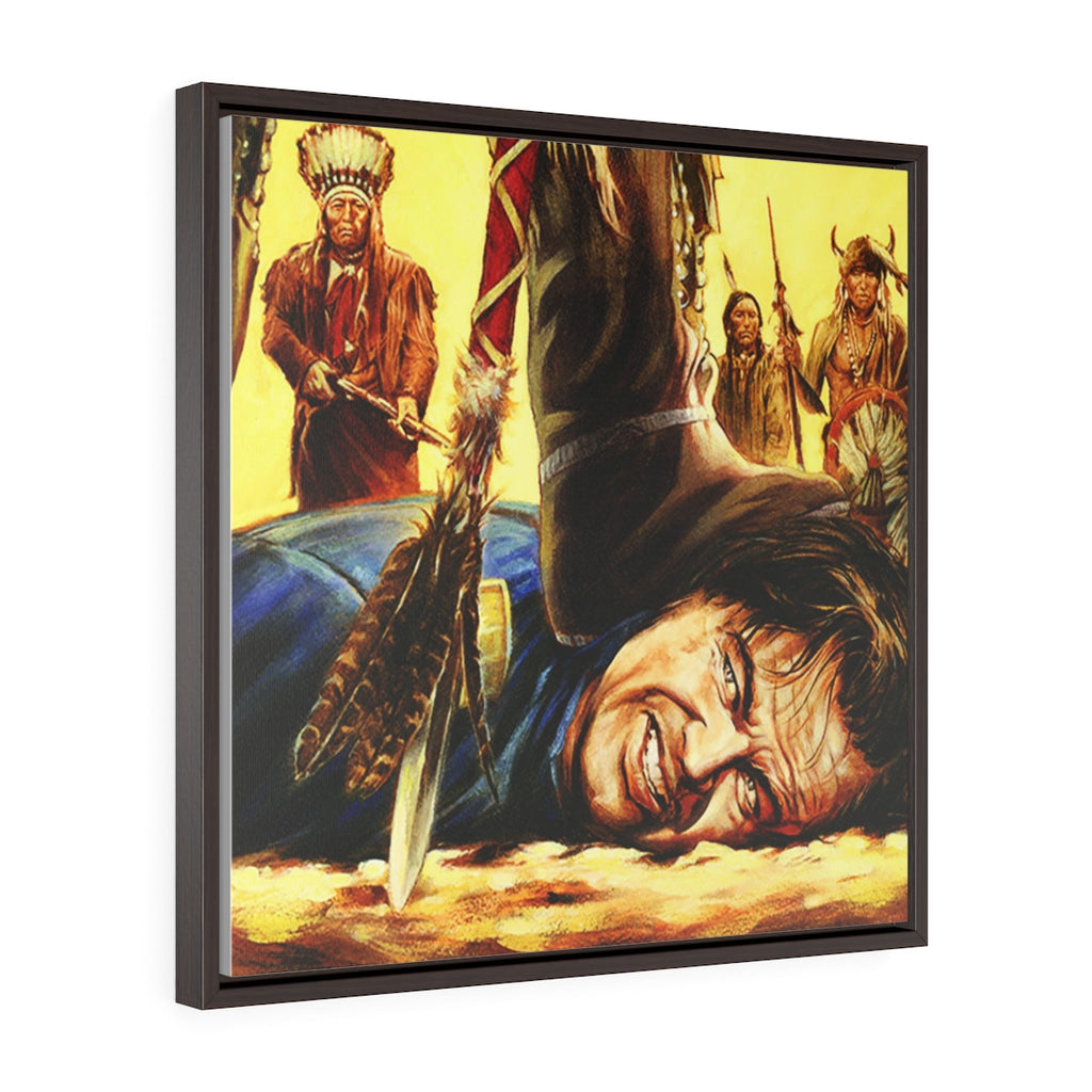 Comanche Uprising Square Framed Premium Gallery Wrap Canvas