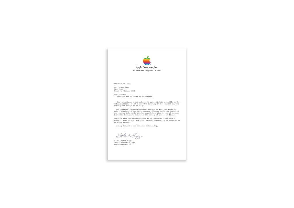 Apple Letter | Forrest Gump
