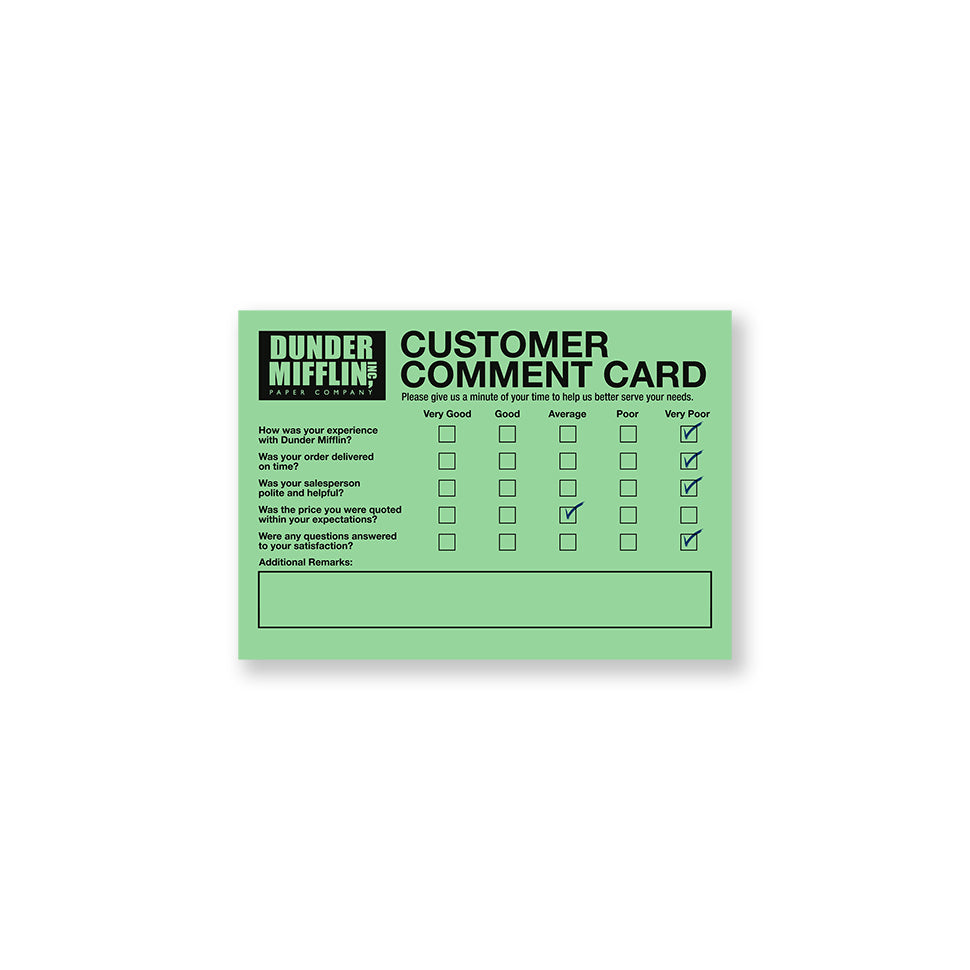 Customer Comment Card Set | The Office
