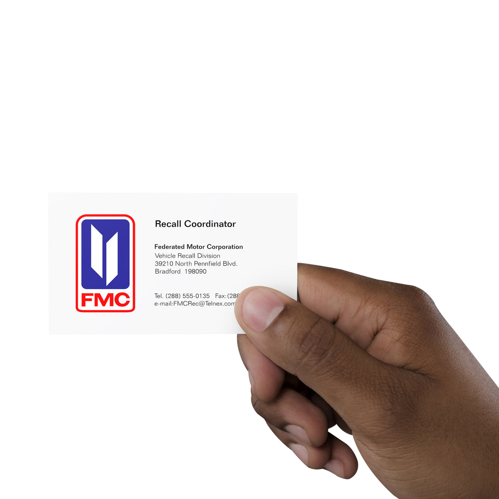 FMC Recall Coordinator Business Card Fight Club