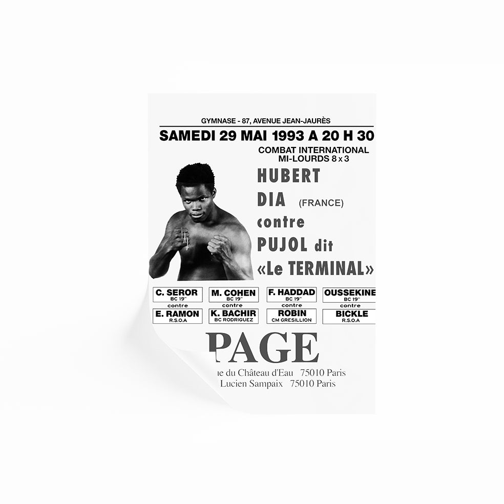 Hubert Dia Boxing Poster La Haine