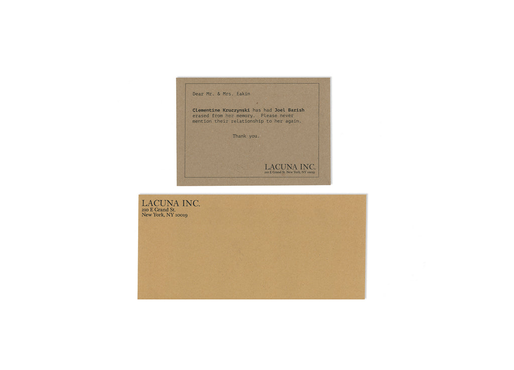 Lacuna Inc. Letter And Envelope Set | Eternal Sunshine of the Spotless ...