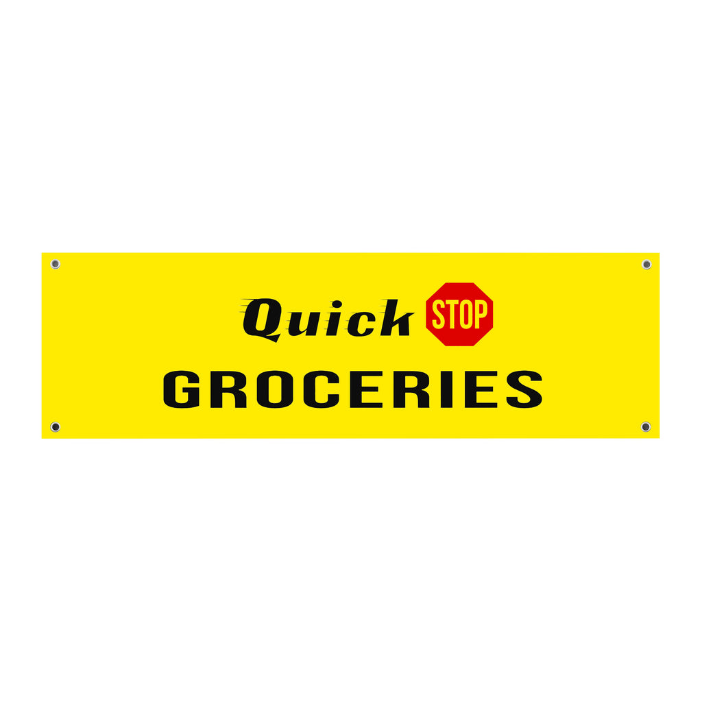 Quick Stop Groceries Outdoor Vinyl Banner | Clerks