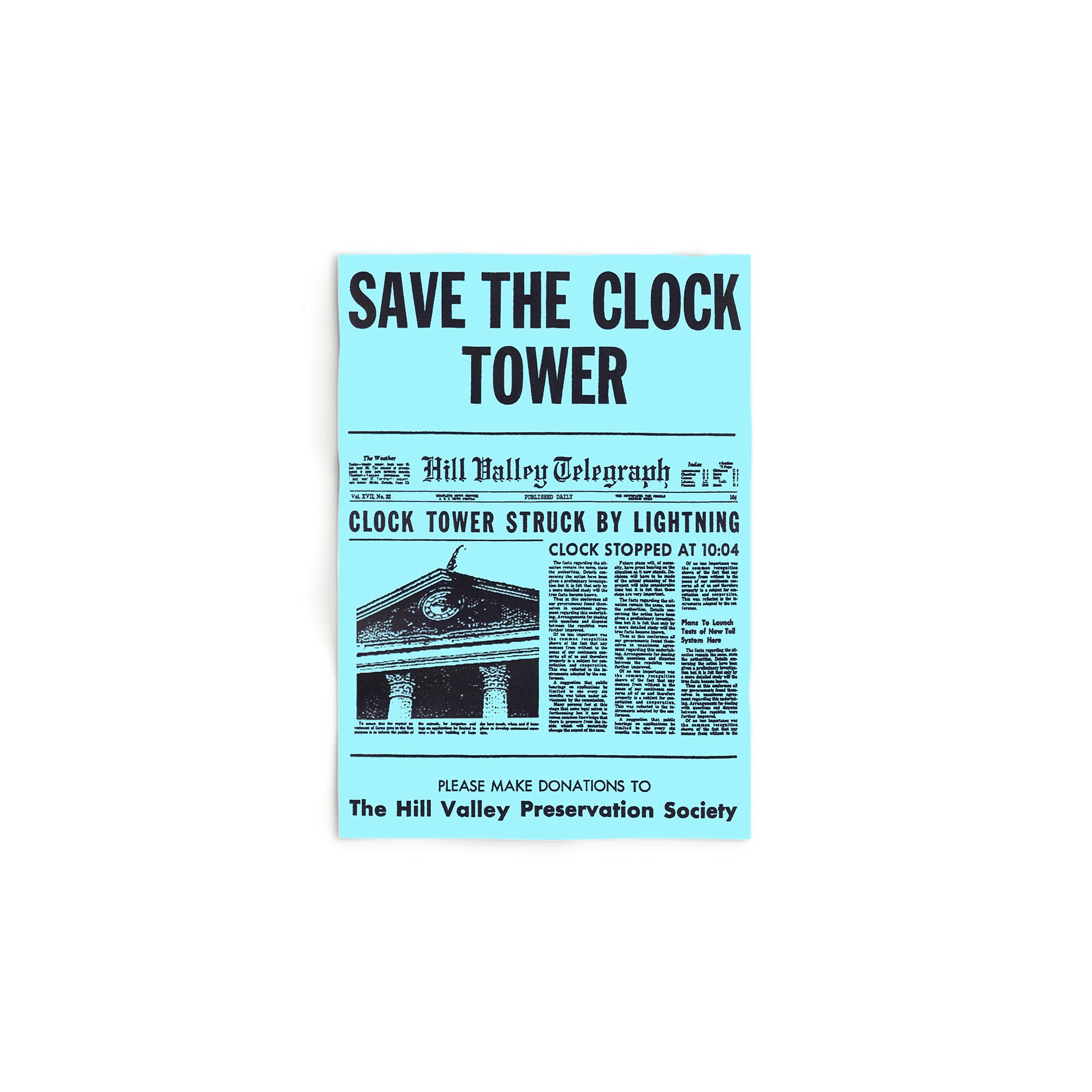 Save The Clock Tower Flyer | Back To The Future | ReplicaPropStore