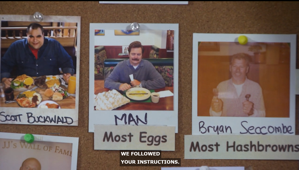 Man Most Eggs Polaroid | Parks And Recreation