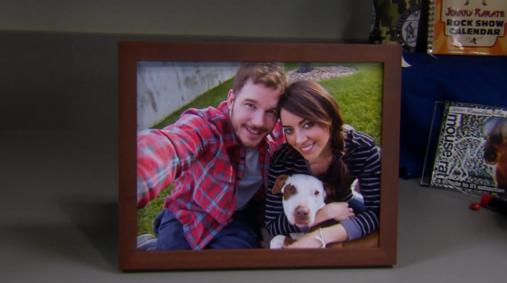 Andy & April & Champion Photo | Parks And Recreation