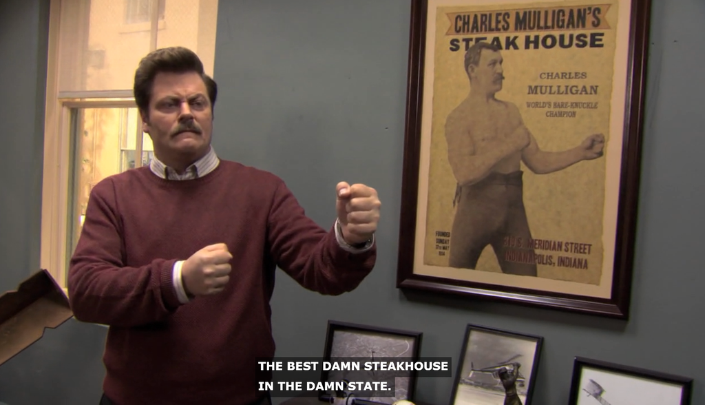 Charles Mulligan's Steakhouse Poster | Parks And Recreation