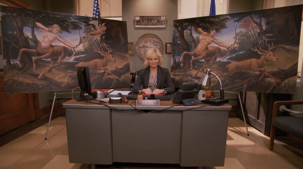 Jerry's Painting Leslie Knope Canvas | Parks And Recreation