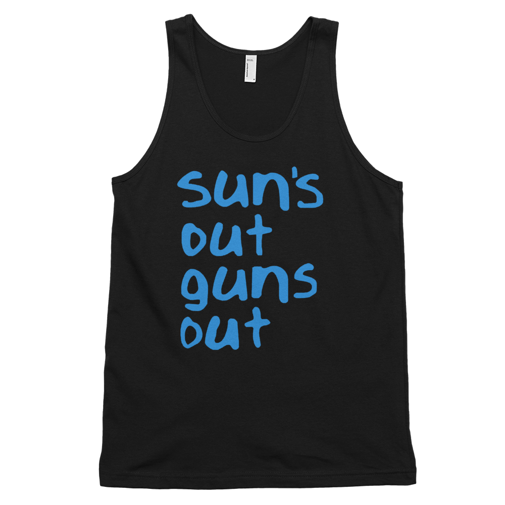 Suns Out Guns Out Mens Black Tank Vest - Replica Prop Store
 - 1