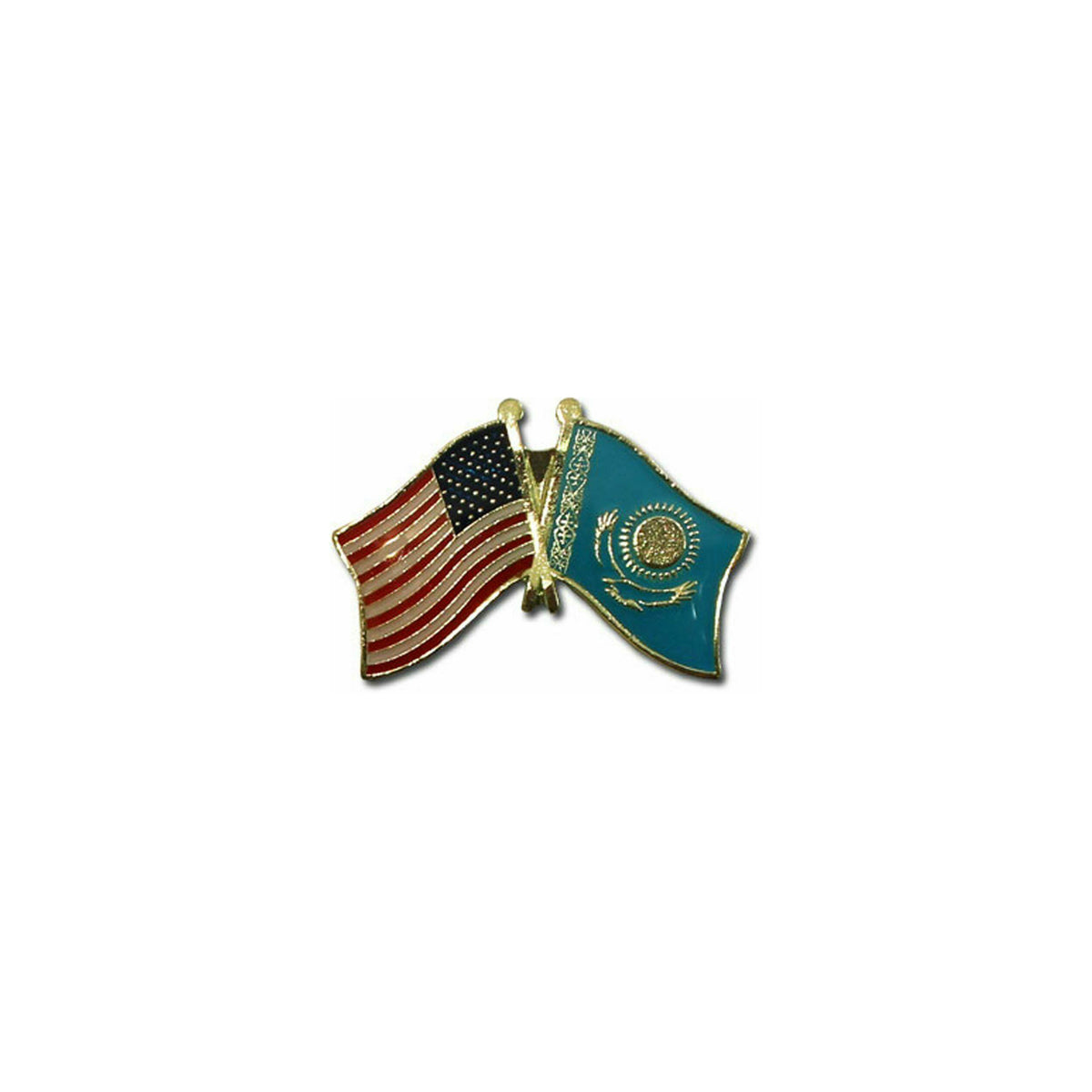 Ｌラトビア共和国軍＊国旗ピン（実物） USAKazakhstanFriendshipFlagLap