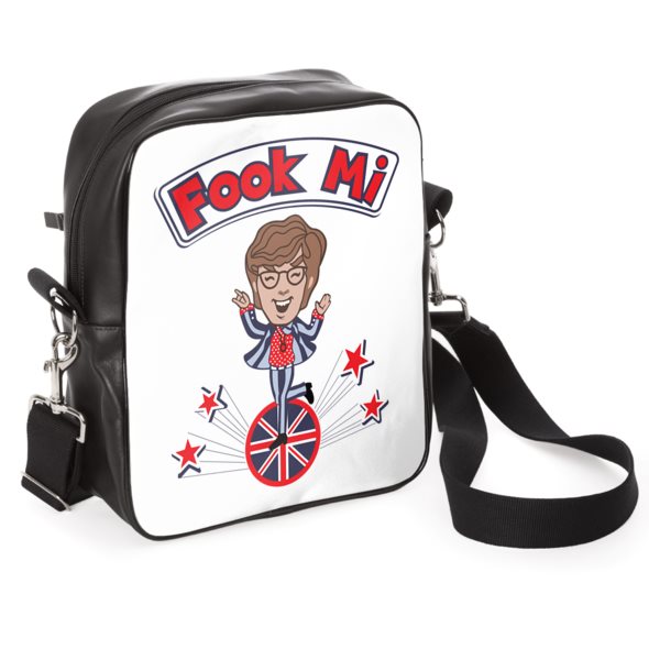 Austin Powers Graphic Black Backpack with Pink & Yellow Pockets Austin Powers The Spy Who Shagged Me Promo Backpack | eBay main image 2
