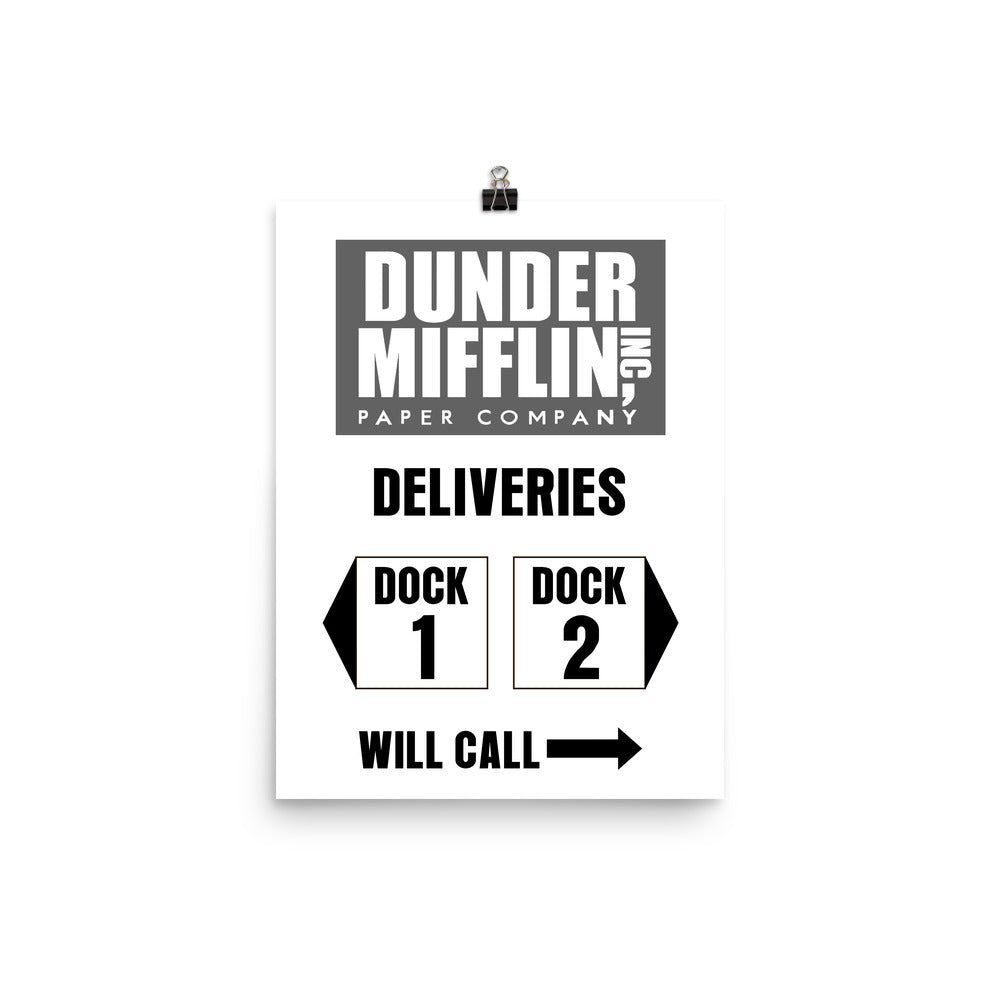 Dunder Mifflin Delivery Dock Sign Poster