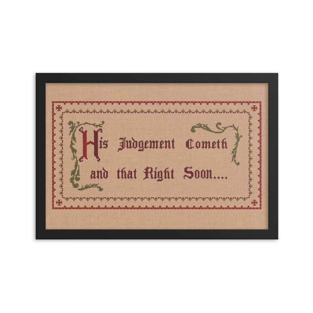 His Judgement Cometh And That Right Soon Framed Poster The Shawshank Redemption