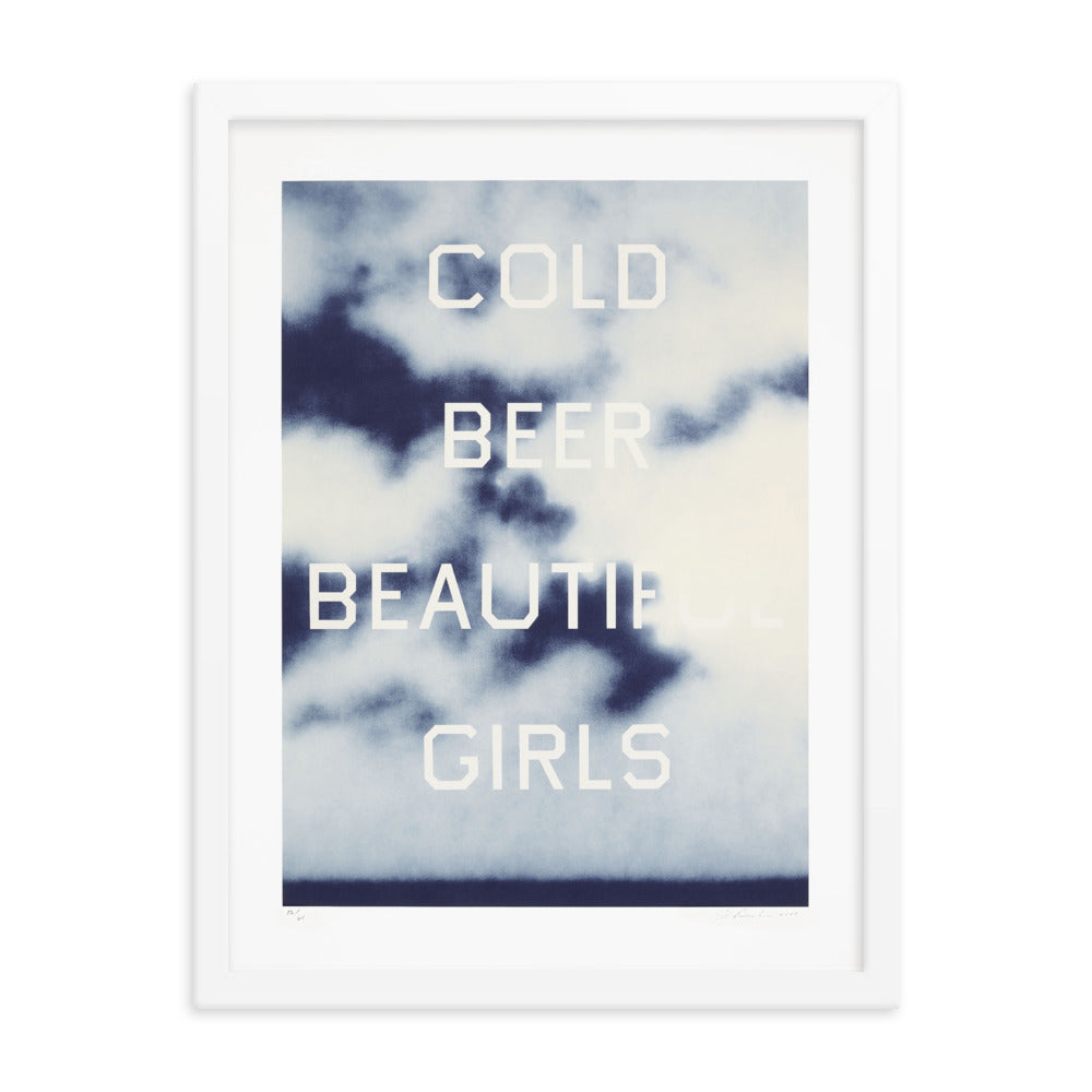 Cold Beer Beautiful Girls Framed Poster | Somewhere