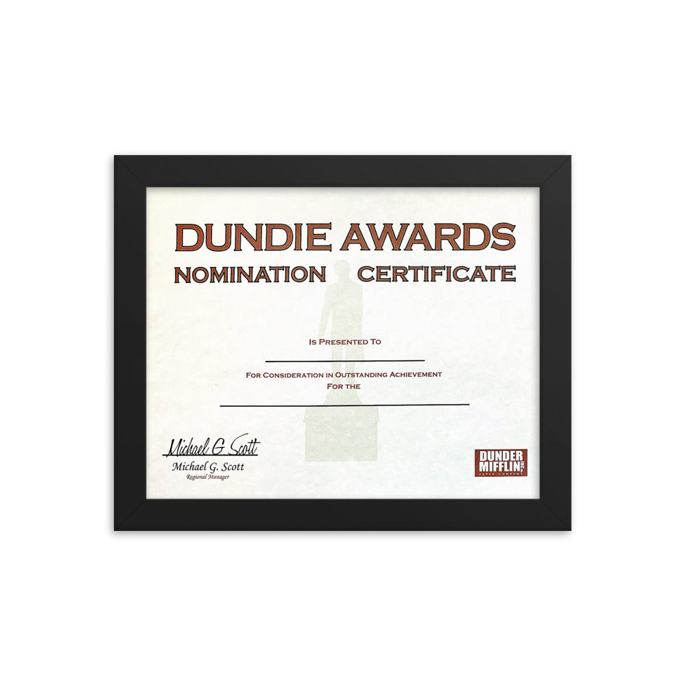 Dundie Awards Framed Certificate | The Office