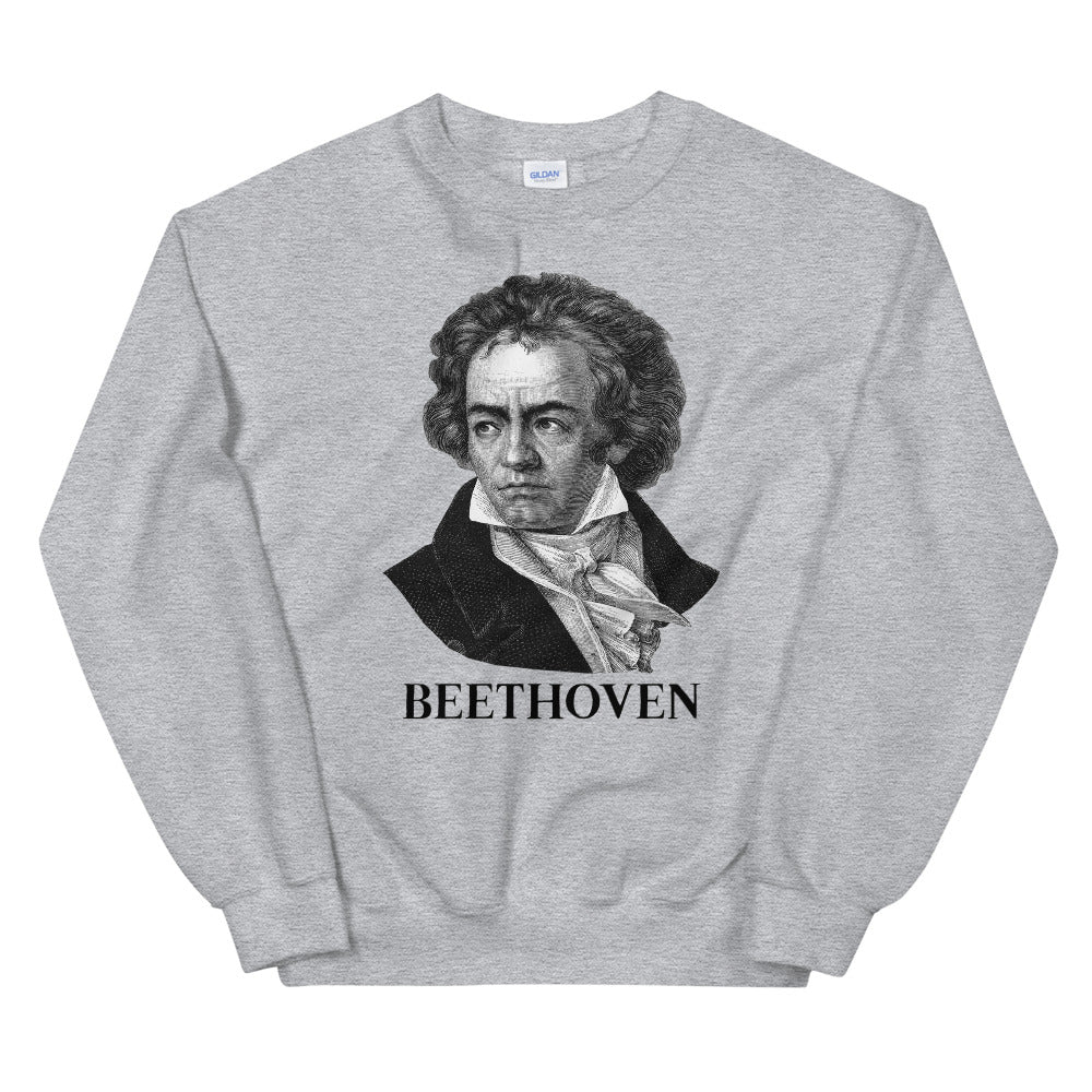 Altru Men's Beethoven Graphic Crewneck Sweatshirt Grey