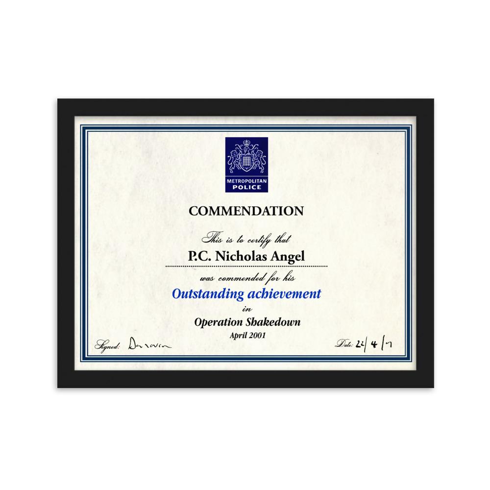 Nicholas Angel Framed Commendations Set Hot Fuzz