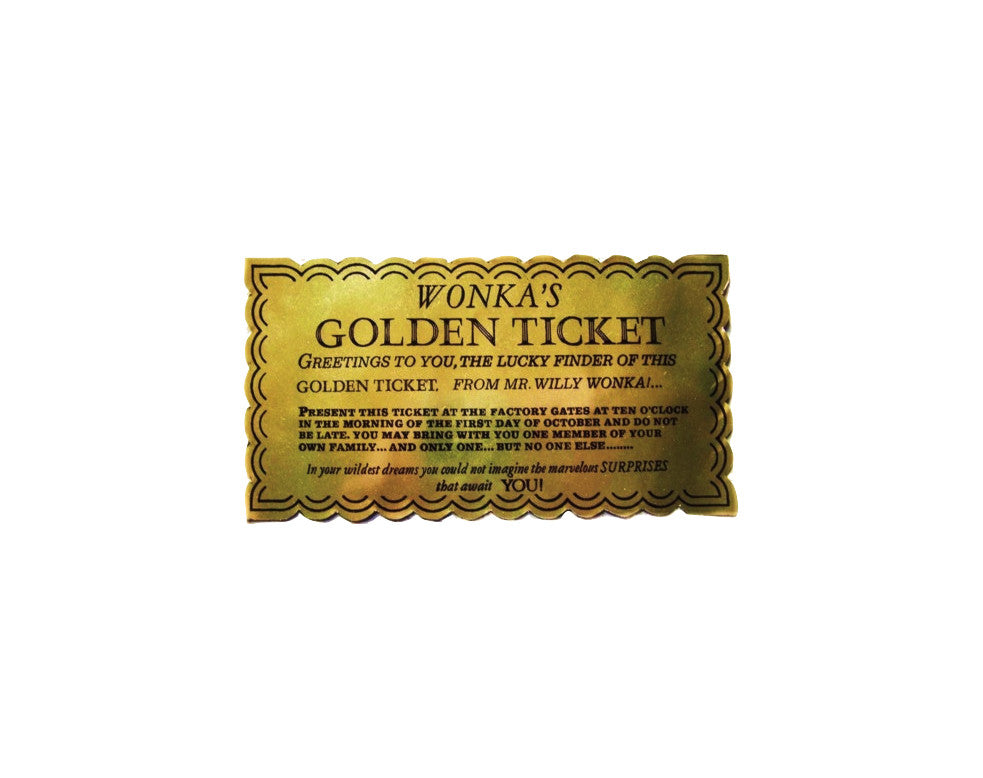 WILLY WONKA Golden TICKET Chocolate Bar 7 3/4" By 3 1/2 - Foto 12